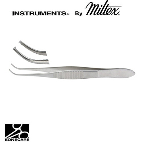 [Miltex]밀텍스 Iris Tissue Forceps 티슈포셉 #18-789 half curved1x2 teeth,extra delicate pattern,0.5mm 4&quot;(10.2cm)
