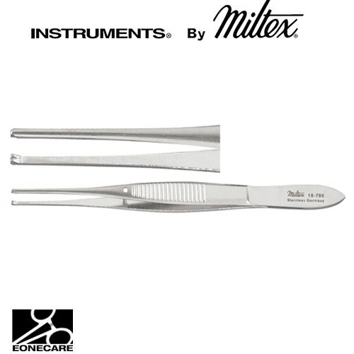 [Miltex]밀텍스 Iris Tissue Forceps 티슈포셉 #18-786 straight1x2 teeth,standard pattern,0.8mm 4&quot;(10.2cm)
