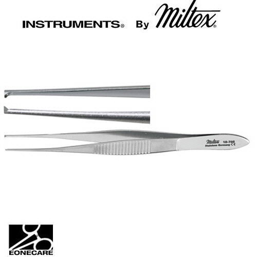 [Miltex]밀텍스 Iris Tissue Forceps 티슈포셉 #18-785 straight1x2 teeth,extra delicate pattern,0.5mm 4&quot;(10.2cm)