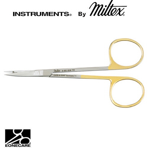 [Miltex]밀텍스 Iris Scissors,SuperCut &amp; Tungsten Carbide #5-SC-306TC 4-1/2&quot;(11.4cm),curvedone micro fine serrated blade